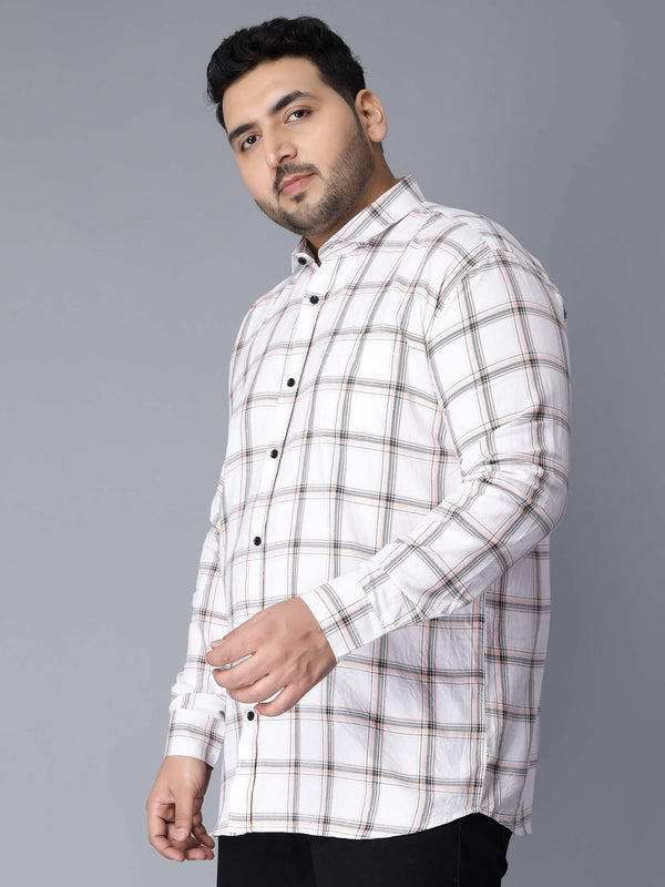 White Checkered Plus Size Shirt