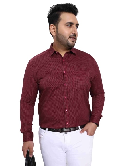 Maroon Satin Cotton Shirt
