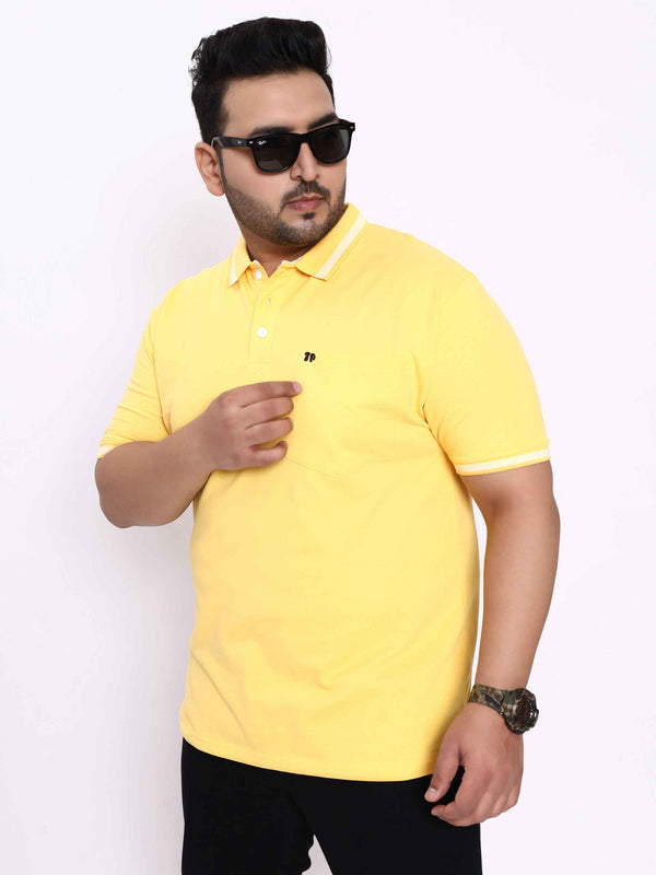 Yellow Plus Size Polo T-shirt
