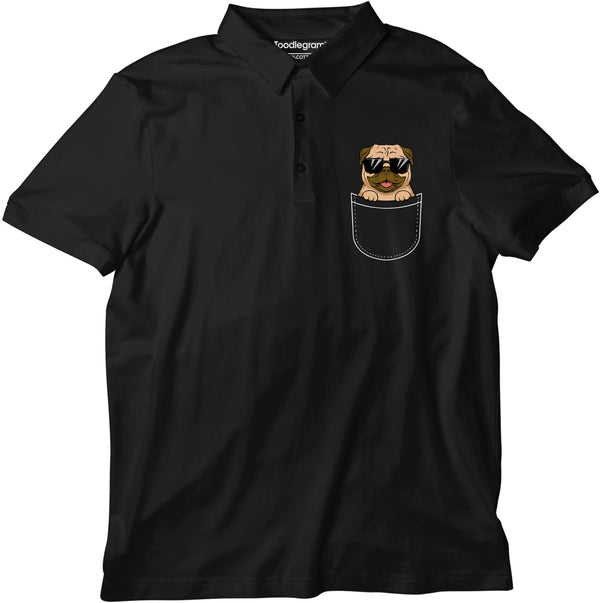 Pug In Pocket Unisex Polo T-shirt