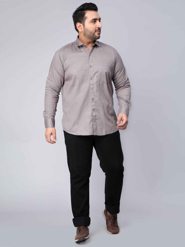 Light Grey Solid Plus Size Shirt
