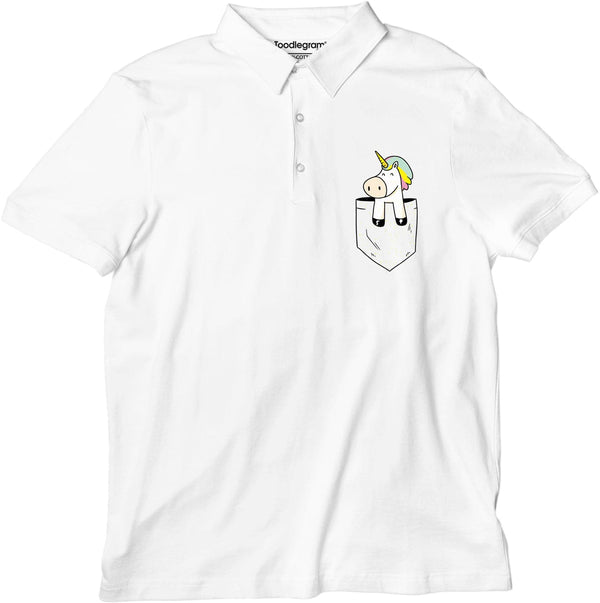 Pocket Unicorn Unisex Polo T-shirt