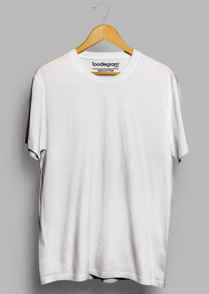 Arctic White | Solid Crew Neck Men's T-Shirt - Toodlegram Pvt.Ltd.